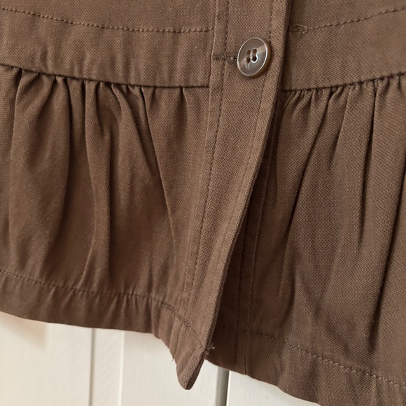 Liverpool Peplum Cargo Utility Jacket Ruffle Peplum Hem Size Small Toffee Brown - Picture 7 of 15